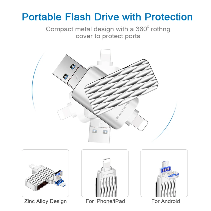 Suntrsi OTG 3 в 1 2,0 USB флеш-накопитель 32 ГБ для смартфона iphone 7 ...