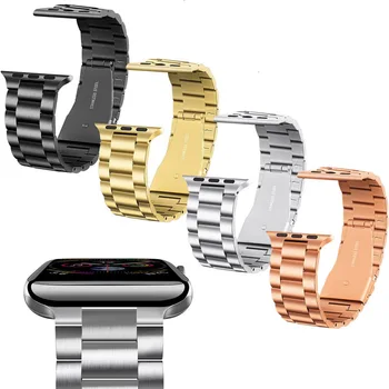 

Stainless Steel Strap for Apple Watch Series 5 4 3 2 1 Band Correa for Apple Watch 44mm 40mm 42mm 38mm Luxury Buckle Bracelet