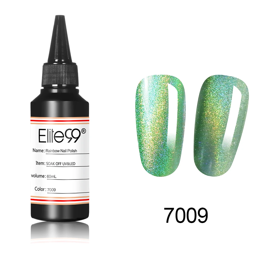 60ML 7009 Elite99 Радужный цвет лак для ногтей воздушный сухой лак для ногтей используется без протирания верхнее покрытие ногтей лак мерцающий лак для ногтей - Color: 60ML 7009
