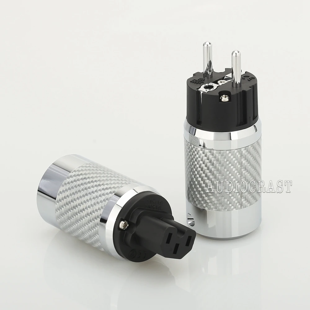 Hi-End углеродное волокно с родиевым покрытием ЕС разъем питания hifi IEC гнездовой разъем