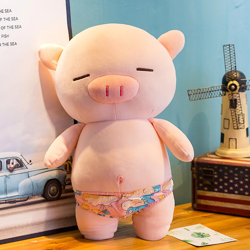

New Style Software down Cotton Swimming Trunks Pigskin Plush Toys Beach Pigskin Doll Dress Pig Pillow Children Gift