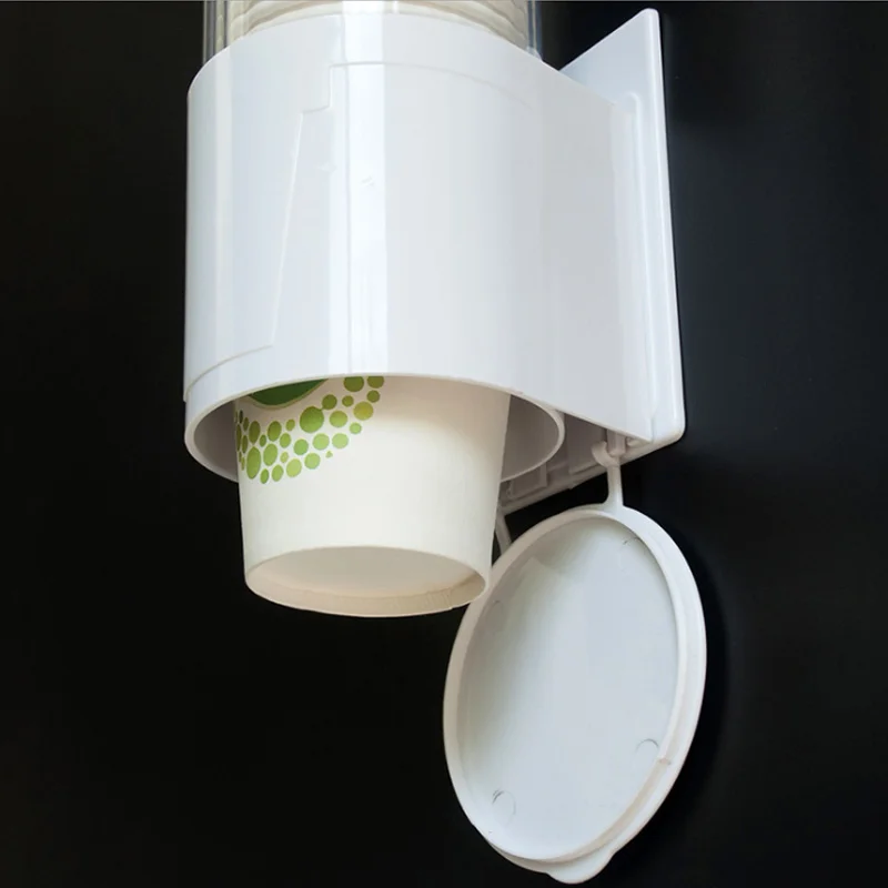 

Anti Dust Paper Cup holder Dispenser Plastic Automatic Remover Cup Holder One Touching Button Container WWO66