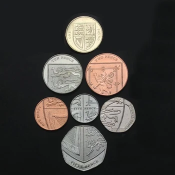

Set 7Pcs UK United Kingdom Coins Commonwealth Europe Original Coin New Best Gift