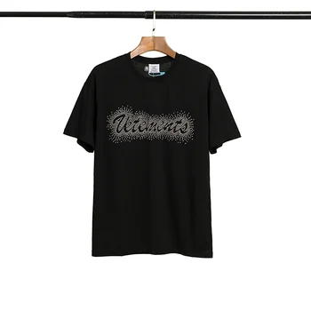 

2020ss Vetements New Crystal Letters Printed T-Shirt Men Women Couples Tops Basic Tees HipHop Cotton T Shirt