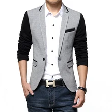 Мужской модный Блейзер роскошный шерстяной лоскутный Тонкий костюм куртки бизнес мужской блейзер M-6XL