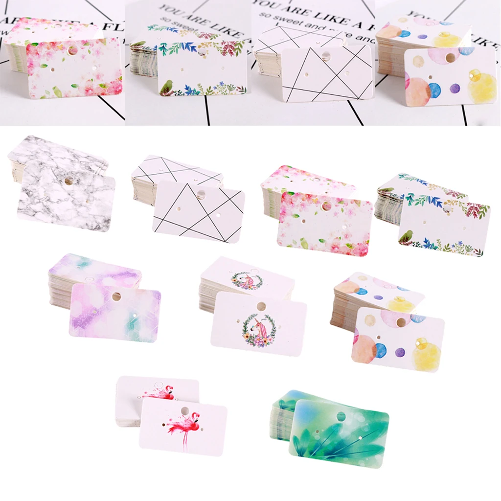 

900Pieces Handmade Kraft Jewelry Cards, Earring Hanging Packing Cards, Jewelry Display Cards