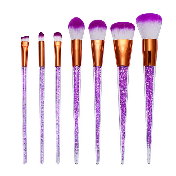 

7pcs Sliver Diamond Crystal Makeup Brushes Set Foundation Blending Powder Eye Face Brush Makeup Tool Kit maquillaje