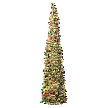 

Office Home Bar Festival Madder Strips Party Glitter Living Room Christmas Tree Telescopic Folding Decorative Ornaments Holiday