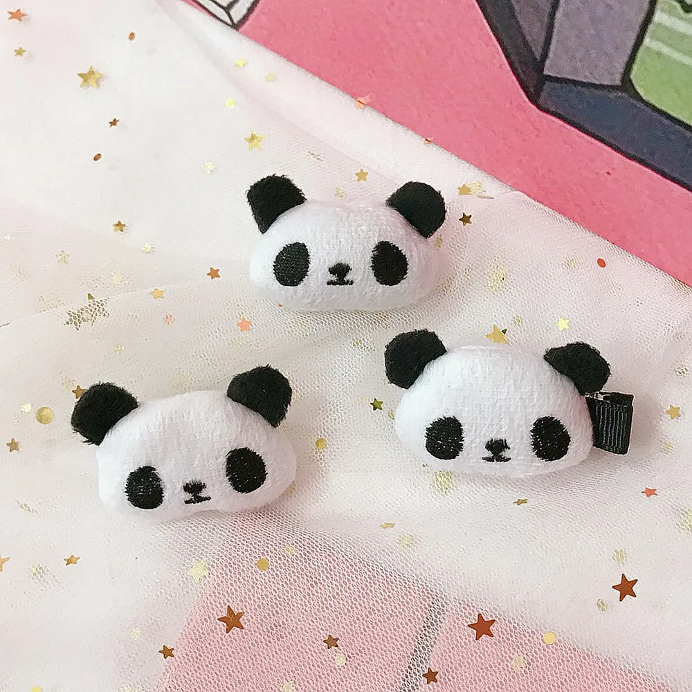 1PC Fashion Cute Panda Hairpin For Woman Girls Soft Germination Hair Ring Elastic Rubber Band Hair Tie Headwear Hair Accessories 30pcs gold silver new products 4 0 16 24mm 5 8 d ring for woman handbag connect buckle purse hardware