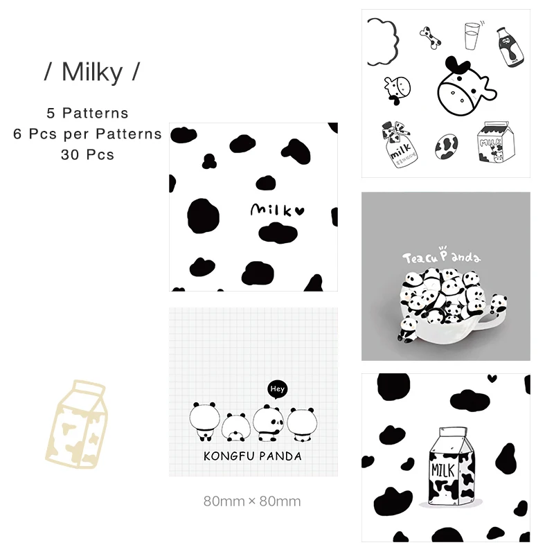 Milky YUEGUANGXIA 30 шт./лот каваи цветок мультфильм прозрачное масло бумага Блокнот Отрывные листы для заметок офисные и школьные принадлежности - Цвет: Milky