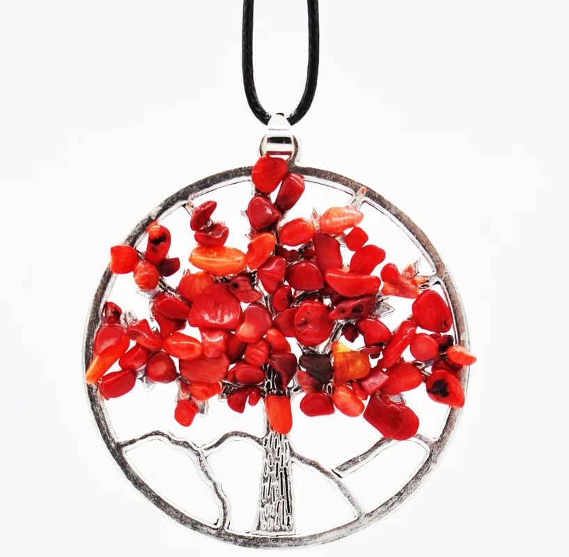 Натуральный камень ювелирные изделия радуга 7 чакры древо жизни кулон ожерелье