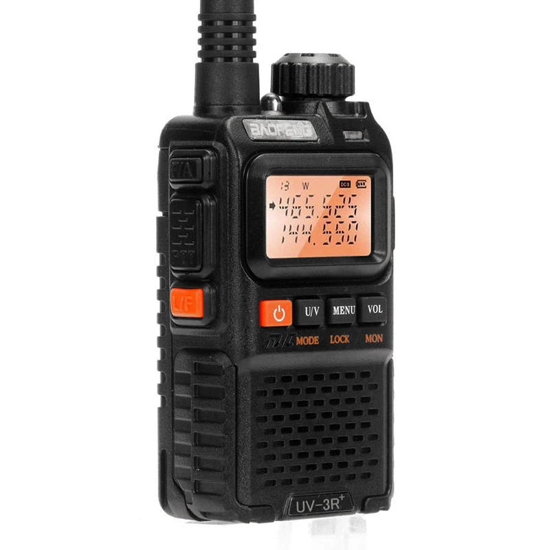 UV-3R Plus Walkie Talkie UHF VHF портативный фонарик UV 3R+ Ham FM радио приоритет канал сканирование