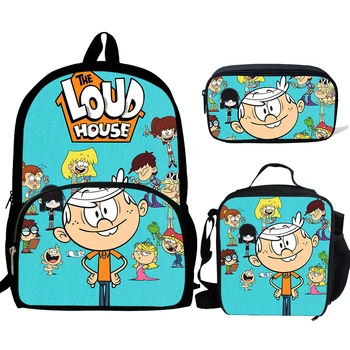 

16inch Escolares Kids the loud housing Mochila Backpack For Teenagers Bookbag Child Rucksack For Boys Girls Schoolbags Set