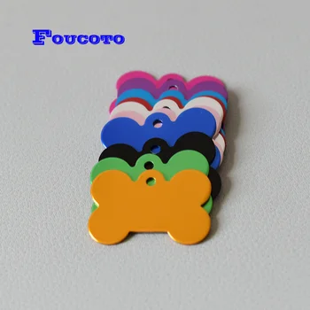 

100pcs blank dog ID tags double sides bone shaped dog tags customized dog name phone number pet supplies dog collar harness tags