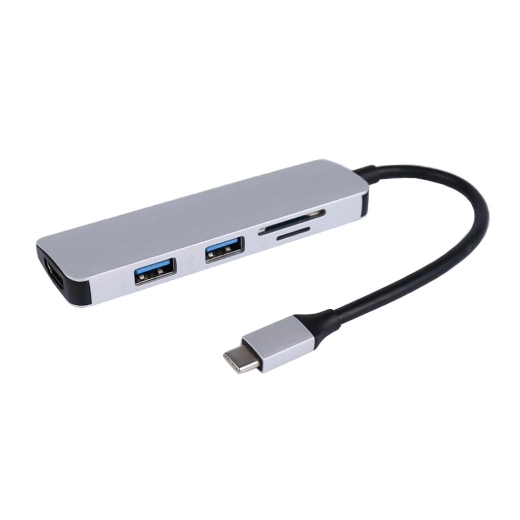 Кабель адаптер 5 в 1 UBS3.1 Type C к 4K HDMI USB 3 0 W/Card Reader HUB OTG|USB-хабы| |