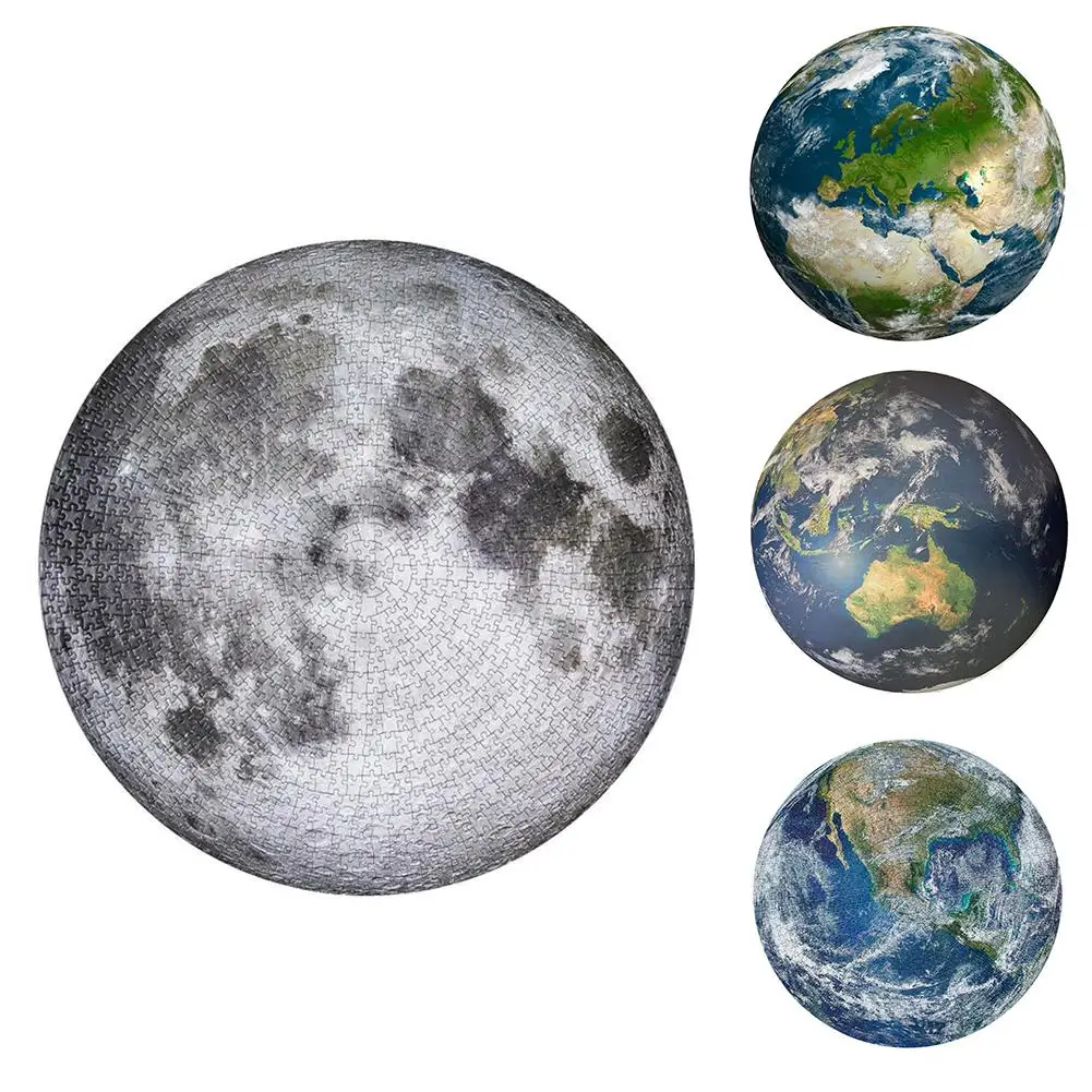 1000 шт. Moon земли головоломка трудно круглые головоломки для взрослых и детей