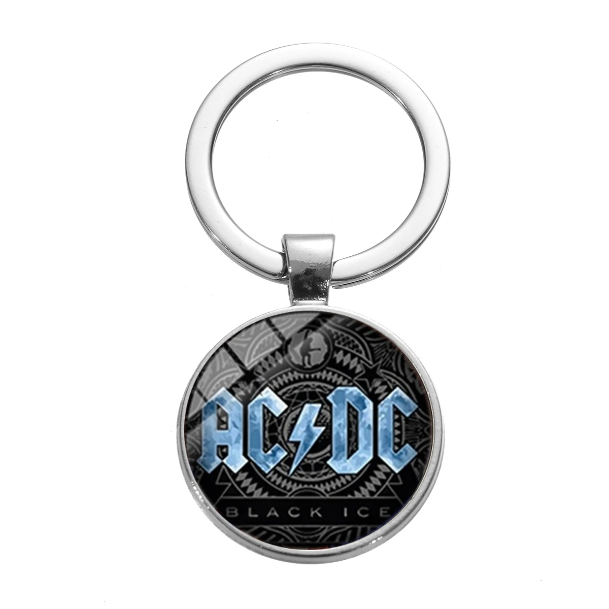 SONGDA ACDC поп музыкальная Рок-Группа Вентиляторы брелок европейский и американский AC/DC Красный логотип стекло время драгоценный камень брелок с буквой цепи Мода