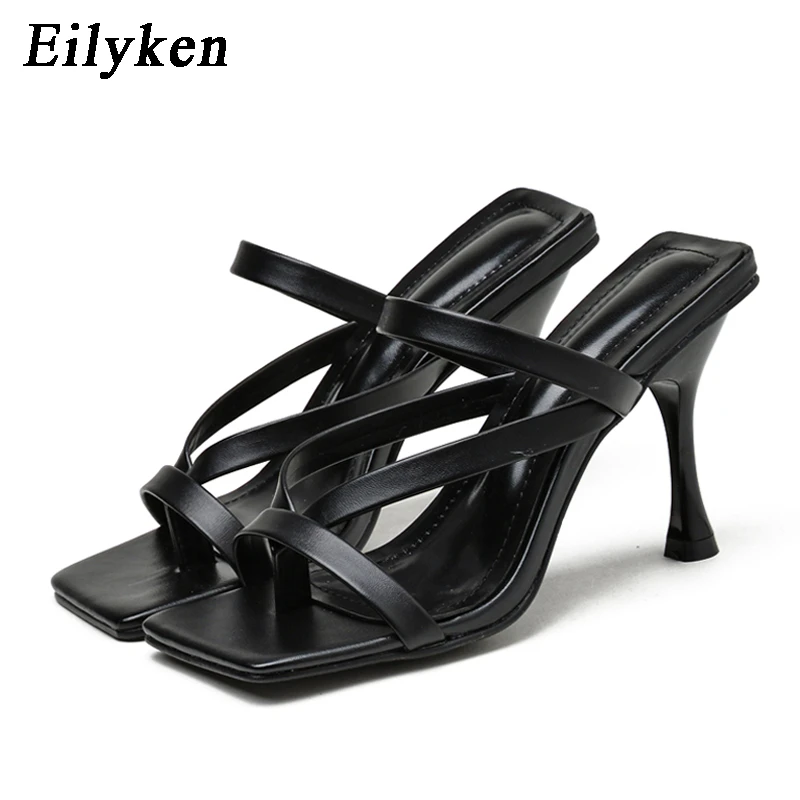 black strappy slides