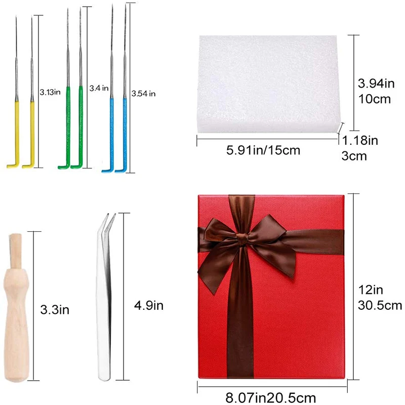 MIUSIE Needle Felting Set Wool Roving With Felt Tools And Box DIY Needle Felting Starter Kit for Craft Christmas Present