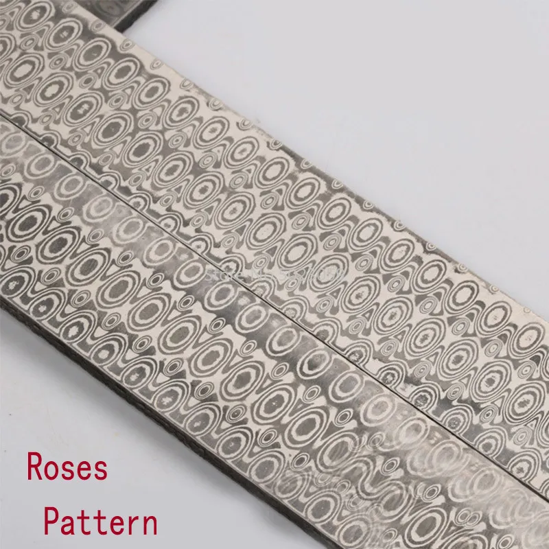 Rose 250x35x4mm 5 видов, дамасская сталь, сделай сам, нож, материал для изготовления, роза, сэндвич, узор, стальное лезвие ножа, заготовка, была термической обработкой - Цвет: Rose 250x35x4mm