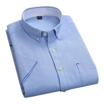 

2020 Brand New Arrival Summer Men Shirt Short Sleeve Oxford Shirt Formal Business Work Causal Comfortable Brand Shirts DA012