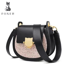 FOXER Fashion Girl Crossbody Bag Glett luxury Messenger Bag Split Leather Women Designer Bag Chic Flap Female Brand Shoulder Bag