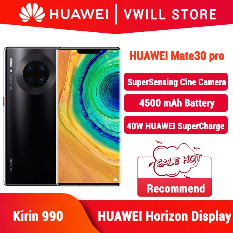 Глобальная версия оригинального мобильного телефона HUAWEI Mate 30 Pro экран 6 53 дюйма