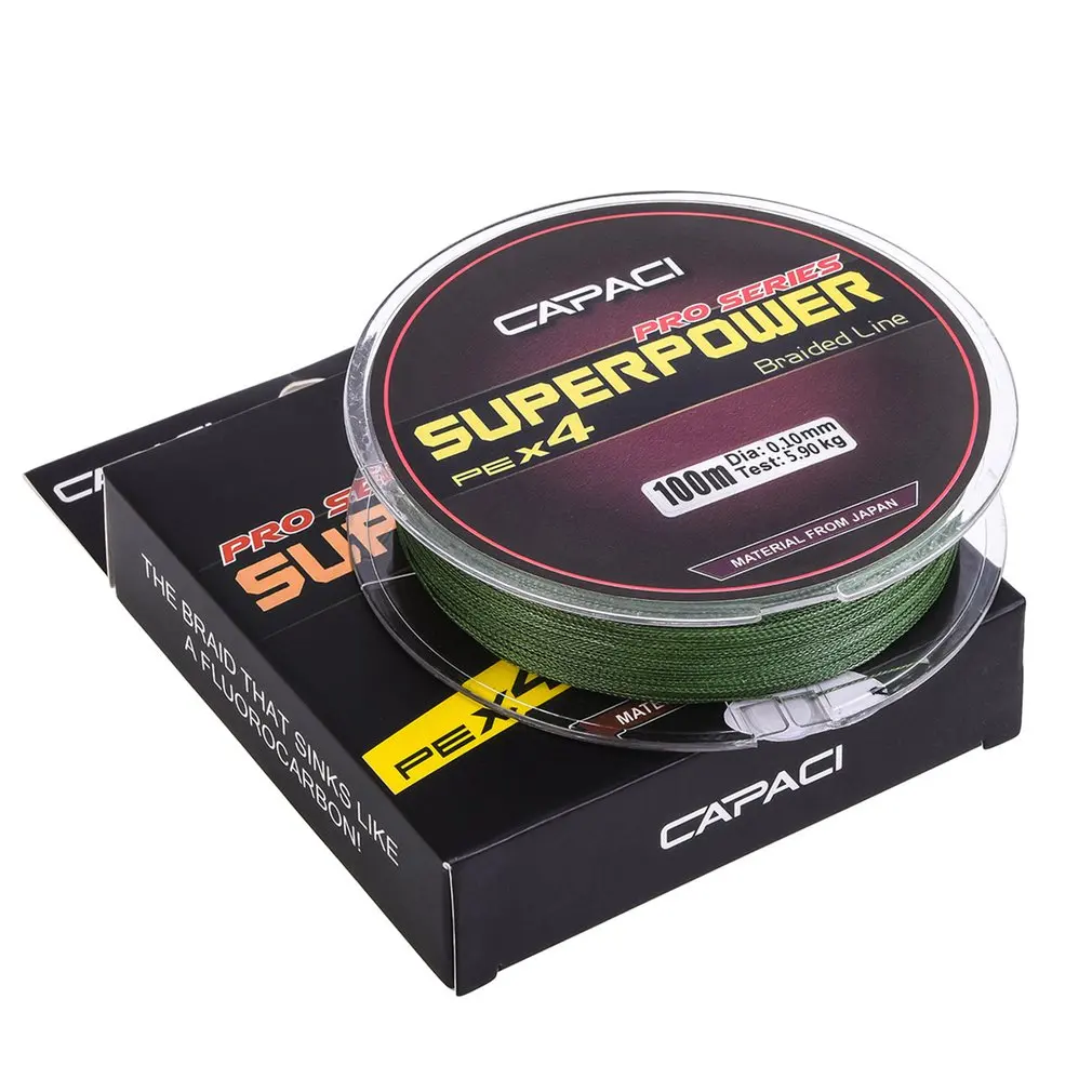 

28016 CAPACI [100m monochrome PE line] ArmyGreen high strength braided fishing line fishing gear super durable fishing gear