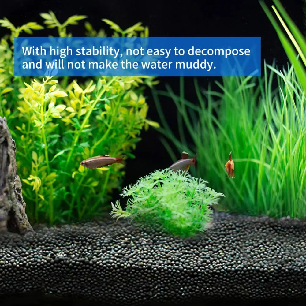500g Aquarium Planted Substrate Sand, Soil Fertilizer Mud for Fish Tank Plants Care Freshwater
