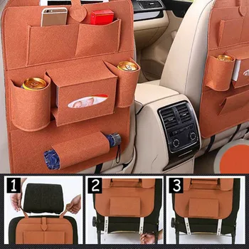 

Fashion 1PC Car Organizer Multi-Pocket Back Seat Storage Bag Car Backseat Organizer Pouch For Books Tablet Mobile Drinks