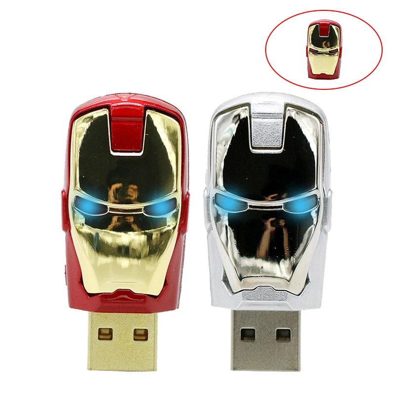 USB флешка с Железным человеком 128 Гб 64 ГБ 32 16 8 4 Флешка USB2.0 Hero ironman usb U Disk креативный