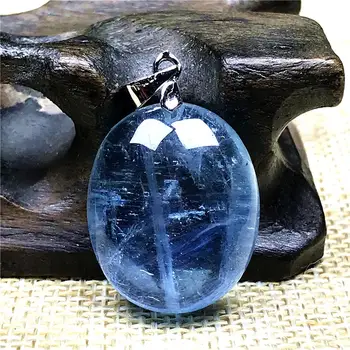 

Genuine Natural Blue Aquamarine Pendant Jewelry For Woman Lady Man Love 22x18x10mm Oval Beads Stone Silver Ocean Gemstone AAAAA
