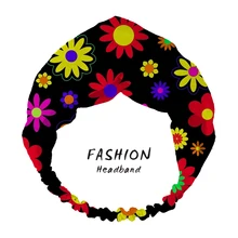 

2020 Women Hair Accessories Bandanas Headbands Retro Hippie Flower Print Turban HairBands Head Wrap Women Hair Bands Scrunchies