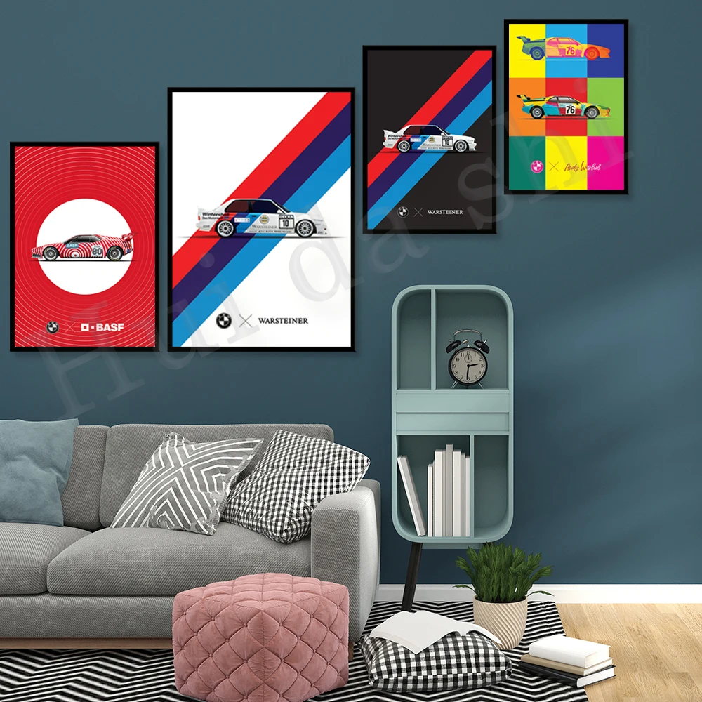 Печать на холсте постер BMW x Andy Warhol - BASF -Warsteiner -LIVERIES Series-печать стену Декор