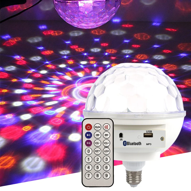 Bluetooth 4,0 Dj оборудование диско сторонний проектор KTV Лазерная светодиодная музыкальная лампа светодиодный сценический свет кристалл магический шар свет смарт