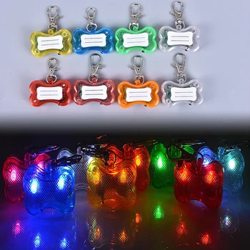 

Dog Tag At Night Flash Modes Lights Glowing Dog Bone Shape ID Tag On LED Dog Collars Luminous Anti-Lost Pet Product