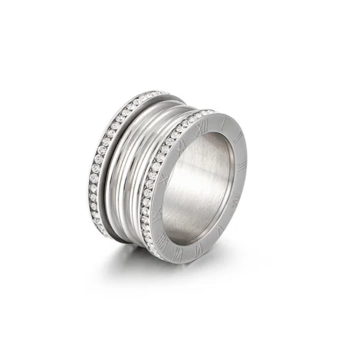 Wedding Rings Finger Rings Fashion Rings Engagement Rings Couple Rings Crystal Rings Stainless Steel Rings Bohemian Rings Multiple Color Stainless Steel Bague Femme Cubic Zircon Roman Numerals Anillos Mujer Jewelry