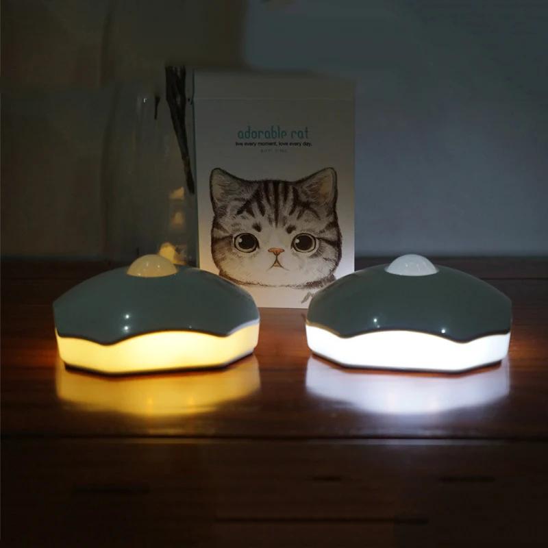 LED Human Motion Sensor Body Auto-sensing Night Light Cute Multi Colored Safe