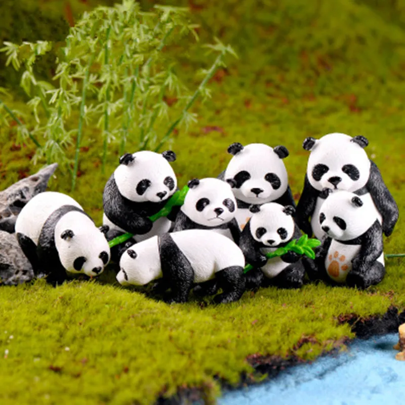 Cute Panda Figurines Decoration DIY Fairy Mini Animal Figurines Bonsai  Landscape Garden Ornament Home Decor