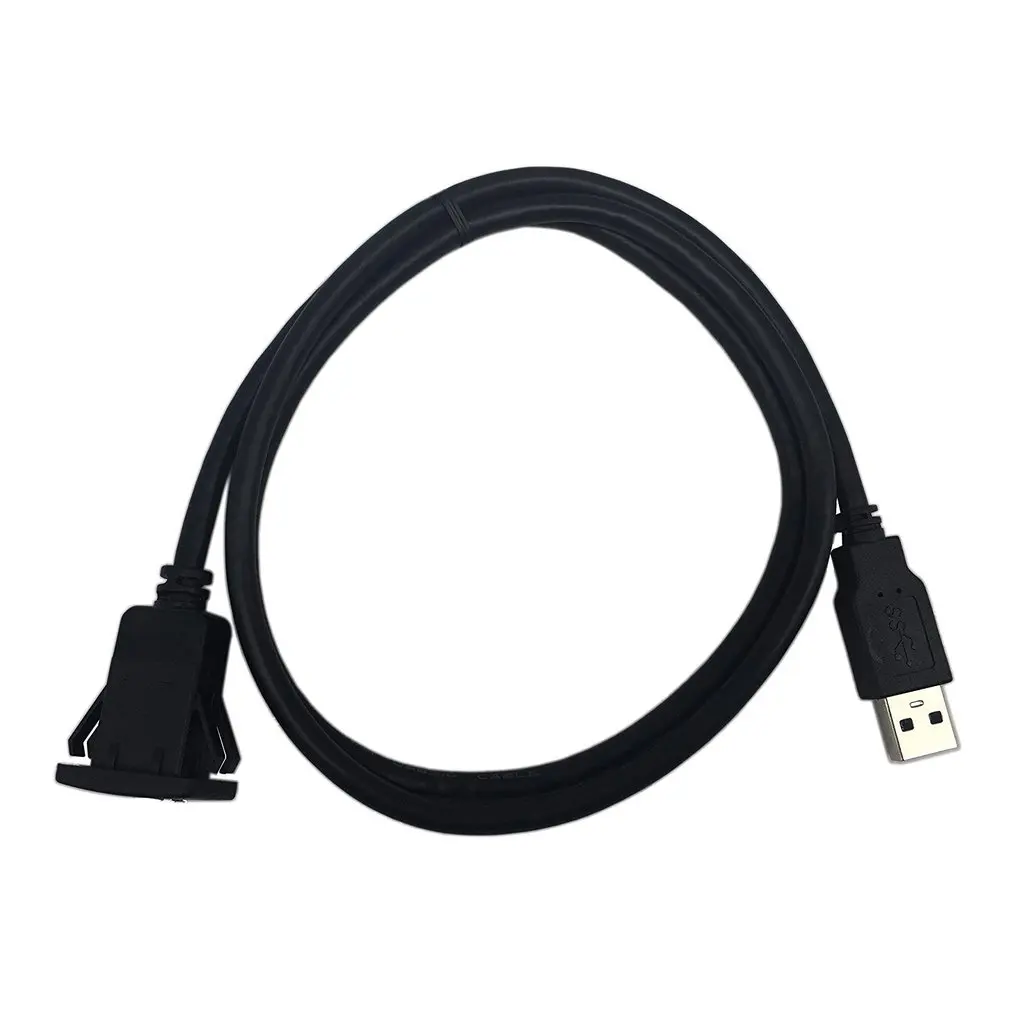 USB 3,0 кабель с разъемом для авто, Автомобильный Кабель с креплением, удлинитель для мужчин и женщин, панель приборной панели, квадратная аудиолиния для мотоцикла
