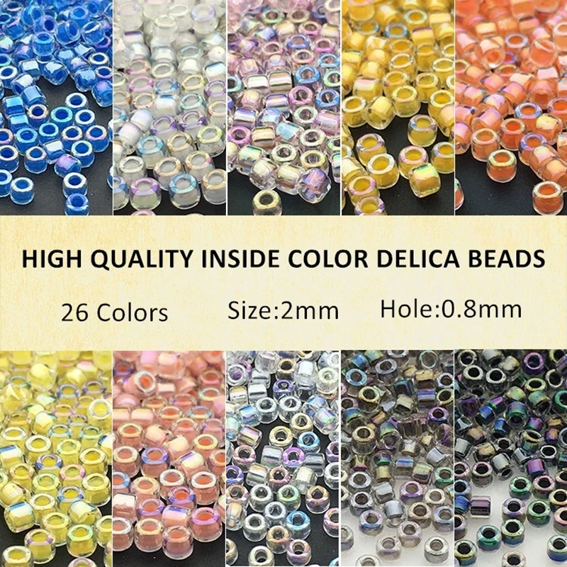 

2mm Delica Beads Illusory Colors Glass Seed Bead Silver Lined Crystal Miyuki Bead For DIY Jewelry Making Earrings Bracelet Craft