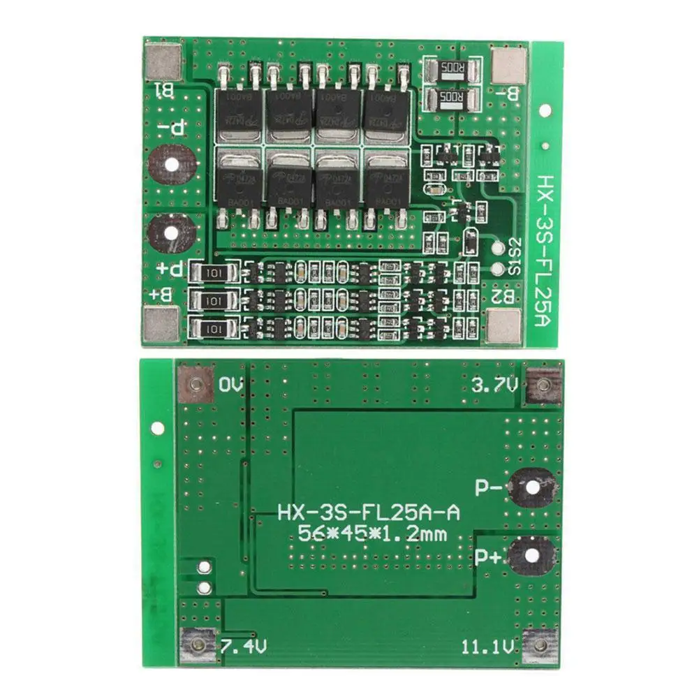 

3 String 12V 25A 18650 Lithium Ion Battery Protection with Lithium 12.6V Board Protection 11.1V Balanced Board Battery Circ Y9X6