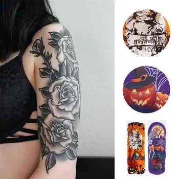 

2pcs Halloween Tattoos Stickers Temporary Arm Tattoos Leg Tattoos Halloween Spoof Tattoos Stickers Halloween Decoration