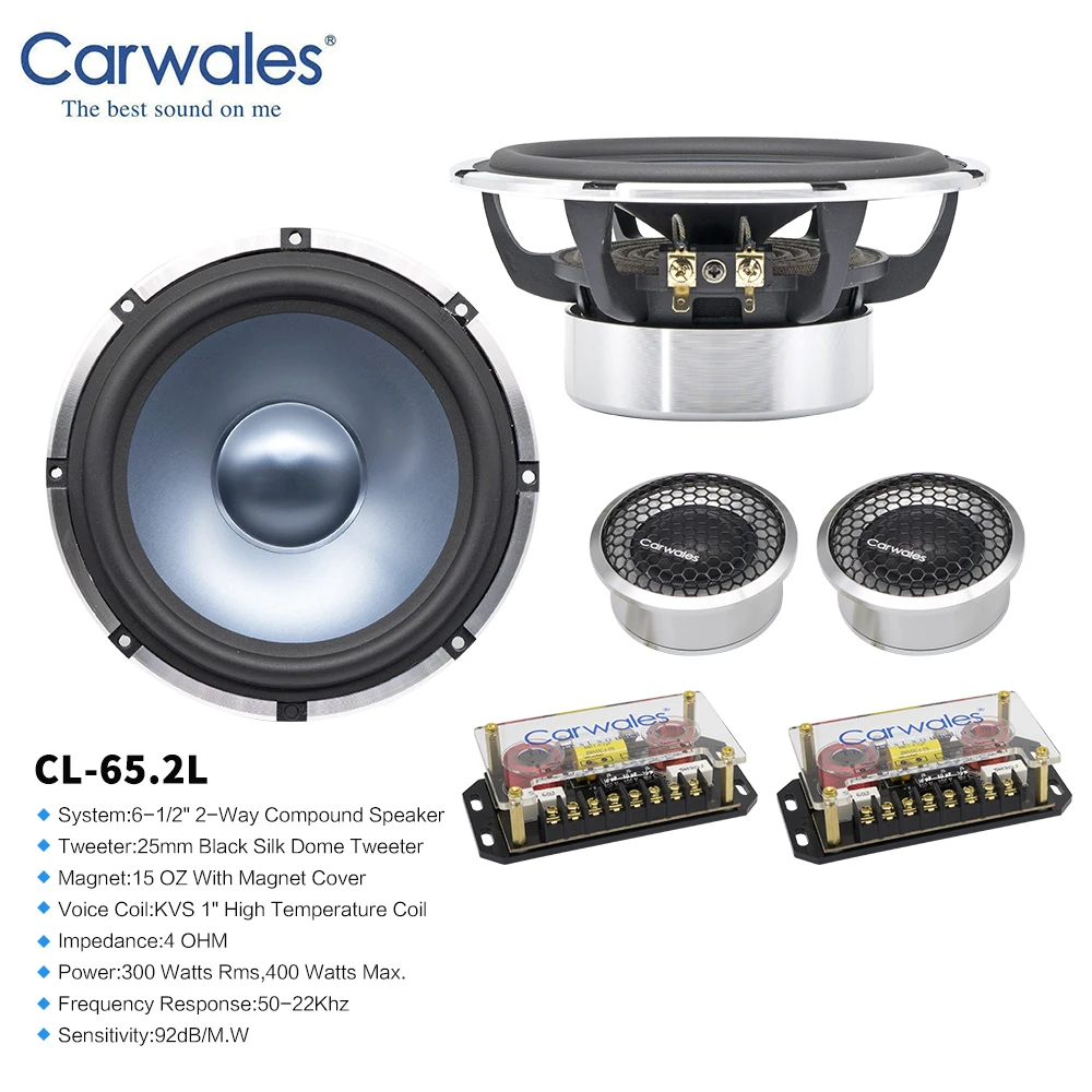 Carwales Hi-Fi автомобиля Динамик комплект 6,5 дюймов громкий Динамик 2-полосная звук Системы НЧ-динамик ВЧ 400W аудио Динамик s комплект для автомобиля с твитер