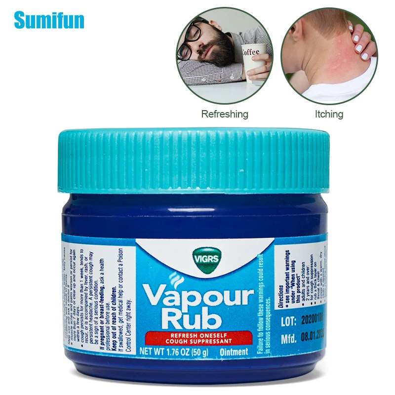 25/50g Vapour Rub White Cooling Balm Herbal Cream Refresh Ointment Cold Headache Muscle Aches Pain Relieving Essential Oil P0078 |
