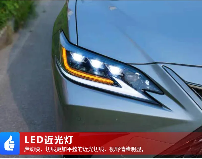 KOWELL, автомобильный Стайлинг для Lexus ES-, светодиодные фары для Lexus ES, все светодиодные фары dyanmic, сигнал поворота