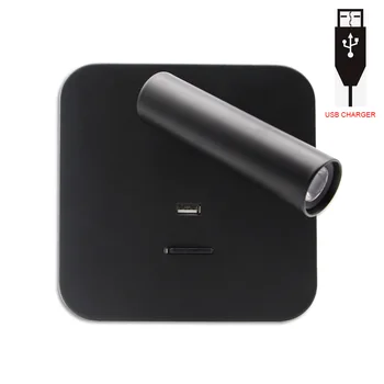 

Geovancy USB Wall Lamp LED Sconces Aluminum Bedroom Bedside Indoor Lighting With Rocker Switch Night Reading Wall Light