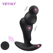 360 Degree Prostate Massager Rotating Anal Vibrator Silicone Male Butt Plug Anus Vibrating Sex Toy For Men G-Spot Stimulation