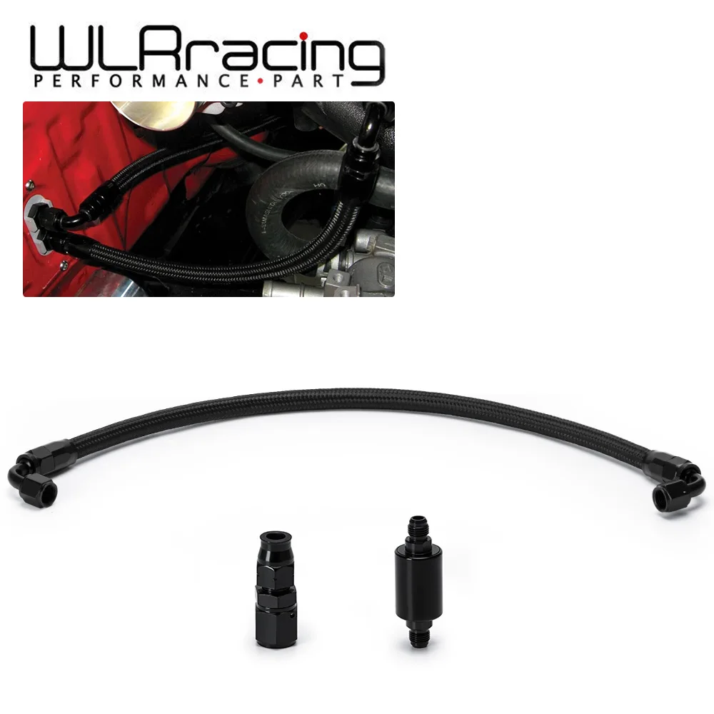 92-95 Civic 4dr Sedan Replacement Black Stainless Steel Fuel Feed Line 