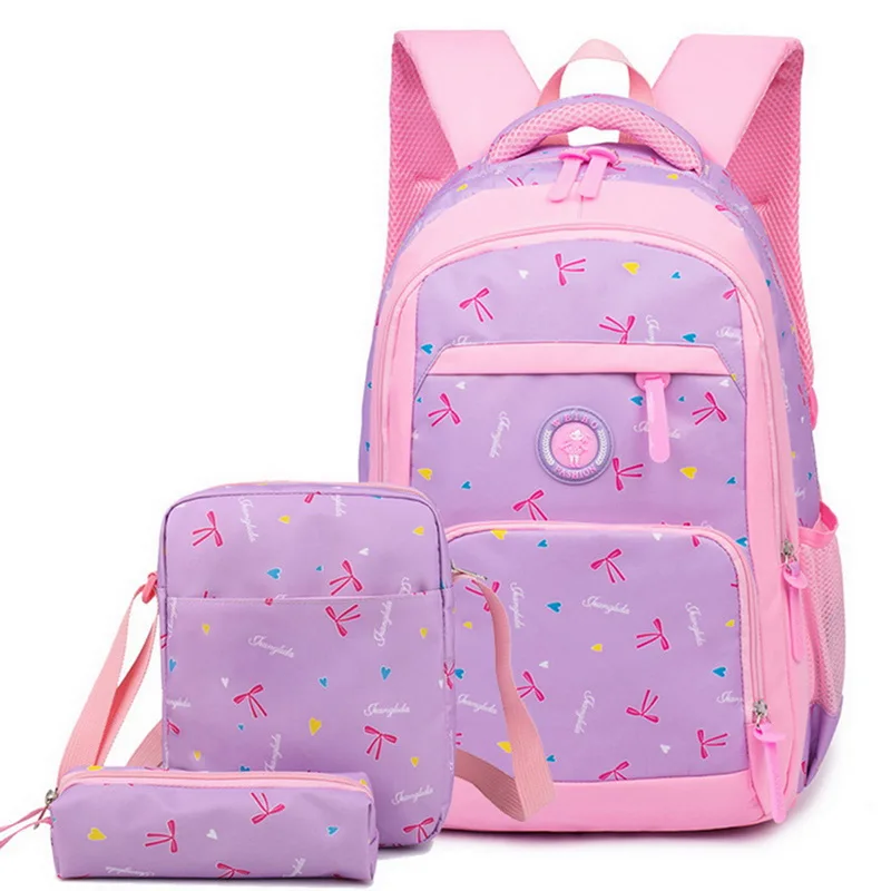 Новинка; 3 комплекта; водонепроницаемые детские школьные сумки для девочек; школьные рюкзаки принцессы; Детский комплект с принтом; школьный рюкзак для детей; mochila Infantil - Цвет: 9